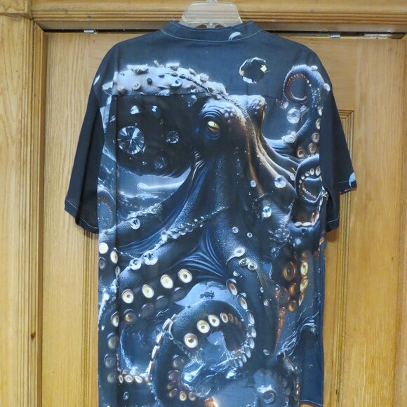 Men’s Hawaiian style Octopus print casual shirt Size 2 XL - Picture 5 of 8